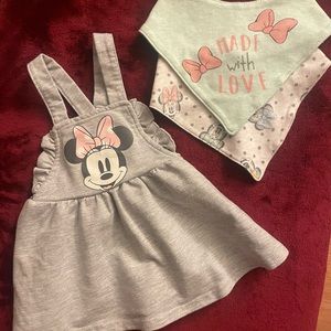 Minnie Mouse Dress with matching bibs